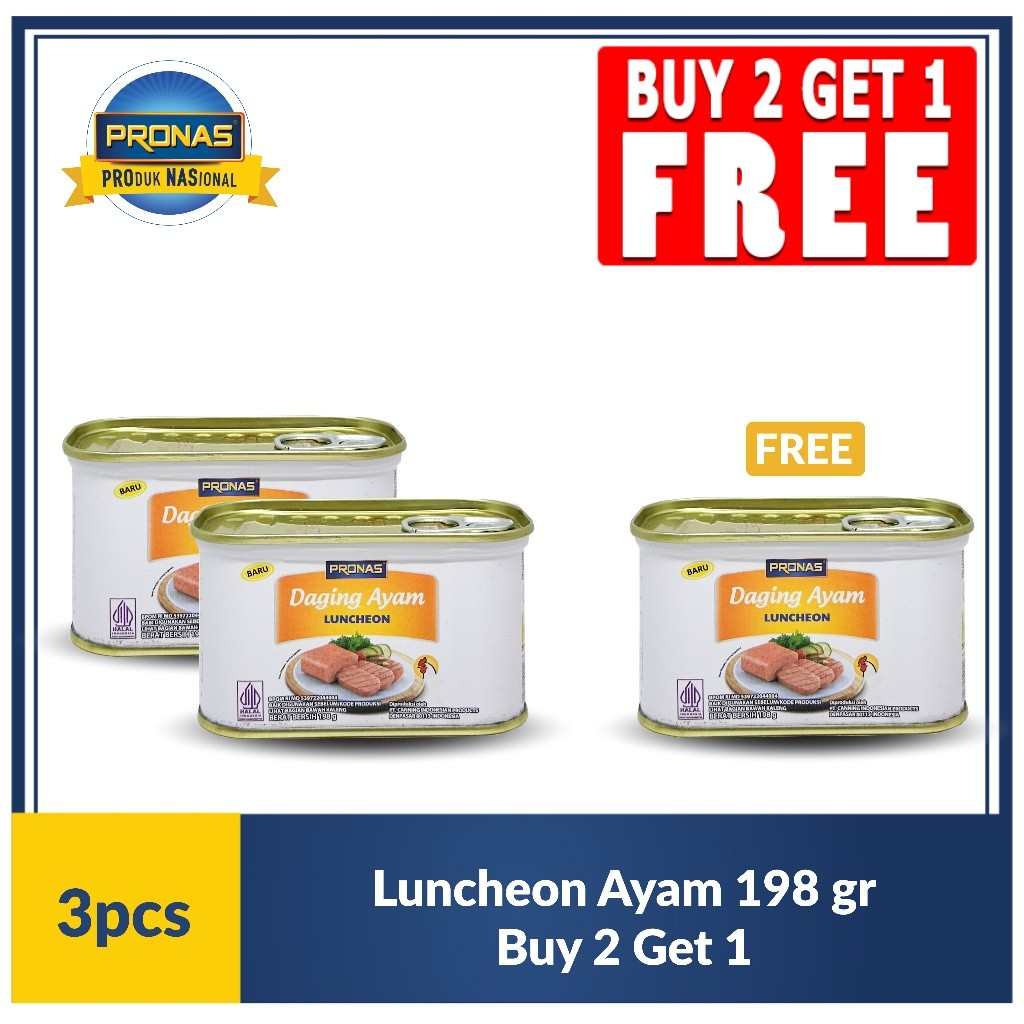 

[BUY 2 GET 1] Pronas Luncheon Ayam 198 g Buy 2 Get 1