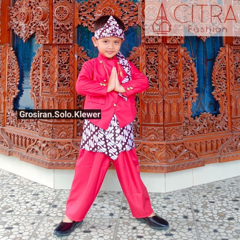 BEST SELLER DIJAMIN REALPICT BESKAP SUNDA BATIK PUTIH / BESKAP SUNDA ANAK / BESKAP SUNDA PREMIUM / S