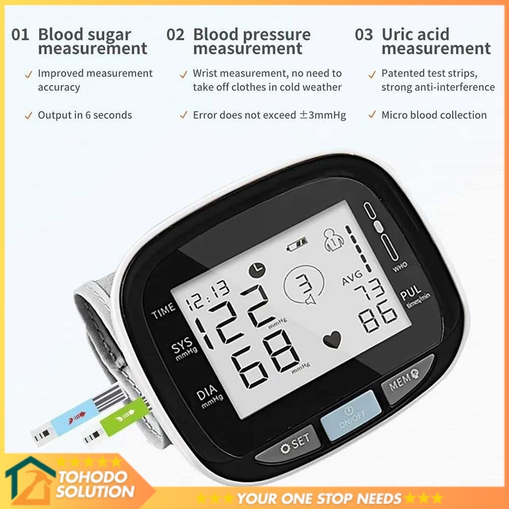 TaffOmicron Tensimeter Digital Pengukur Tekanan Darah Gula Darah - GUP-W5