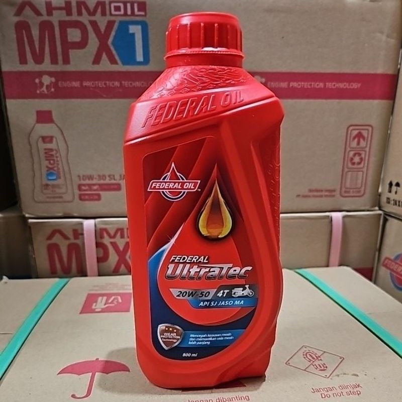 Oli Federal Oil Ultratec 800ML SAE 20W-50/Oli Mesin Motor Manual Semua Merk 110CC-125CC