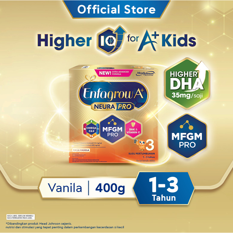 

Enfagrow A+ 3 Susu Formula Anak 1 - 3 Tahun Vanila 400 gr