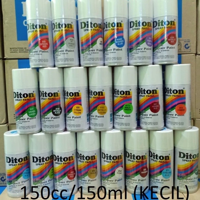 DITON Spray Paint 150cc (KECIL) Pilox PIlok Cat Semprot Glossy Metallic Doff Stabilo Chrome Hi-Temp 