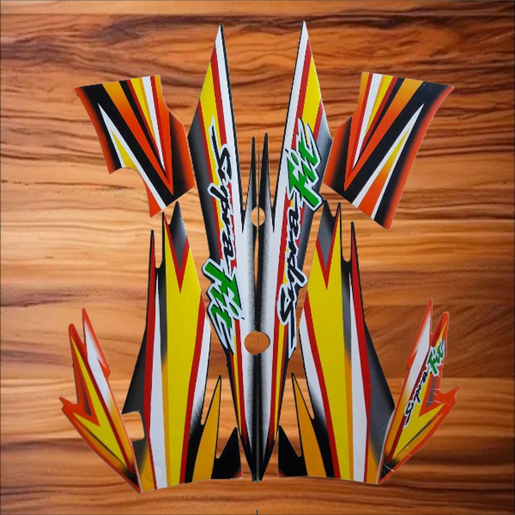 Striping Original Honda Supra Fit oren hitam tahun 2005