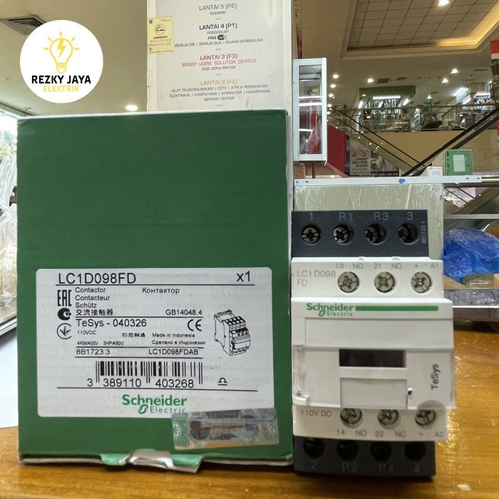 Kontaktor LC1D098FD 4pole schneider 110Vdc original