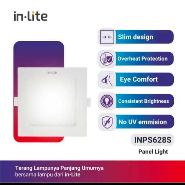 In-Lite LED Lampu Panel Light kotak INPS628S 12 Watt