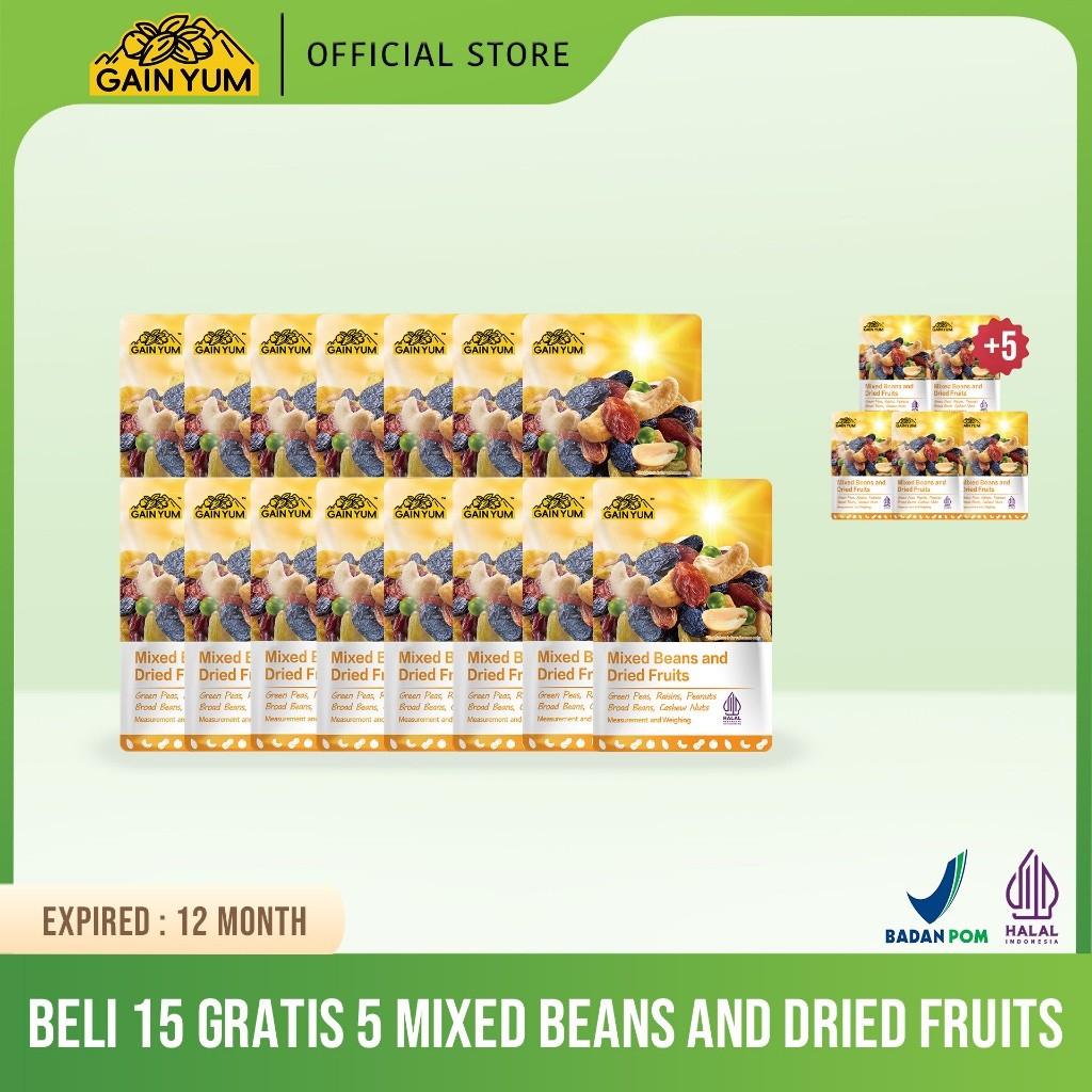 

GainYum - 15+5 pcs Mixed Beans and Dried Fruits SMALL PACK