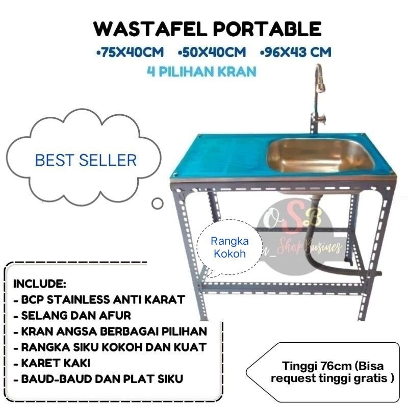 Wastafel Cuci Piring Stainless/Paket Lengkap Wastafel Portabel