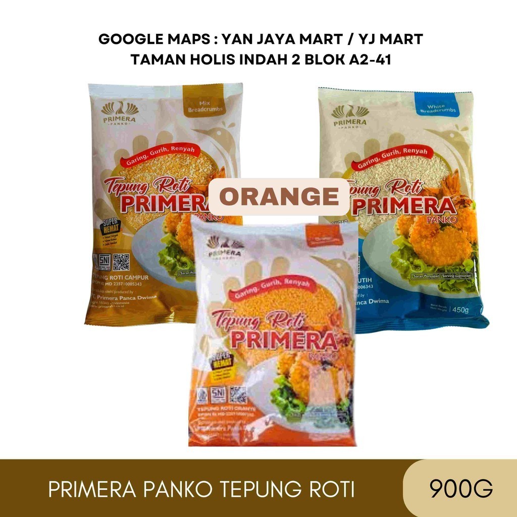 

Primera Panko Tepung Roti / Bread Crumbs / Tepung Panir Mix [ Campur ] / White [ Putih ] Kemasan 900g