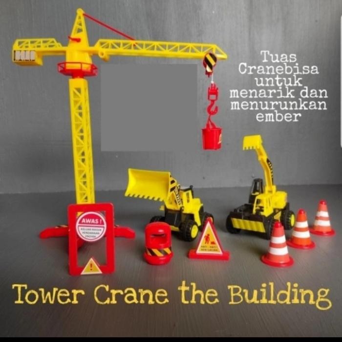 Mainan Set Konstruksi Bangunan Tower Crane The Builder