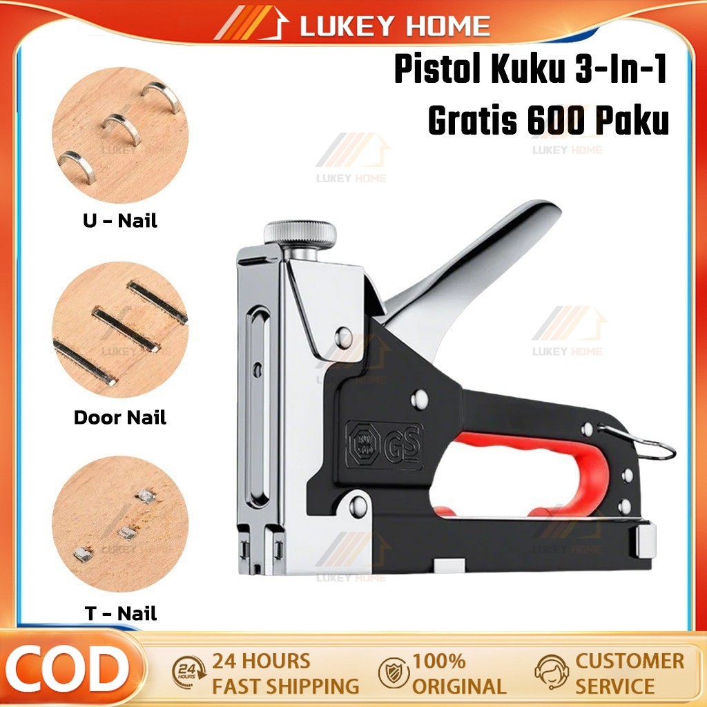 

Gratis 600 paku 3 In 1 Pistol Kuku Pistol Stapler Konstruksi Konstruksi Furnitur DIY Pelapis Pelapis Pistol Stapler Multifungsi Pistol Stapler Dekorasi Rumah Alat Pertukangan