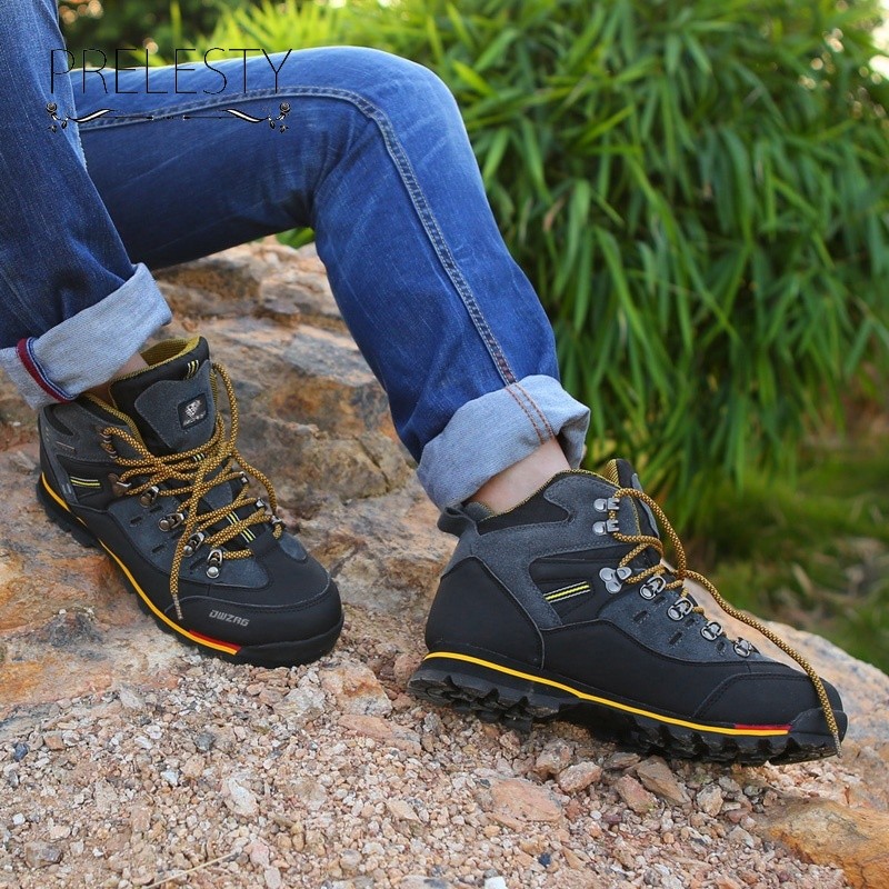 CUCI GUDANG Import Klasik Premium Outdoor Sepatu Boots Tinggi Hiking Gunung Pria Cowok Adventure
