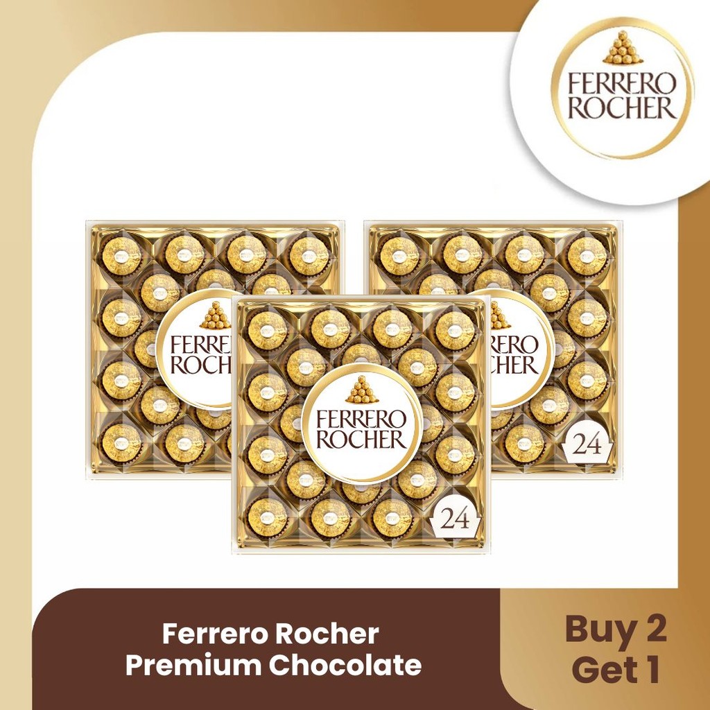 

BUY 2 GET 1 Ferrero Rocher Premium Chocolate Isi 24pcs