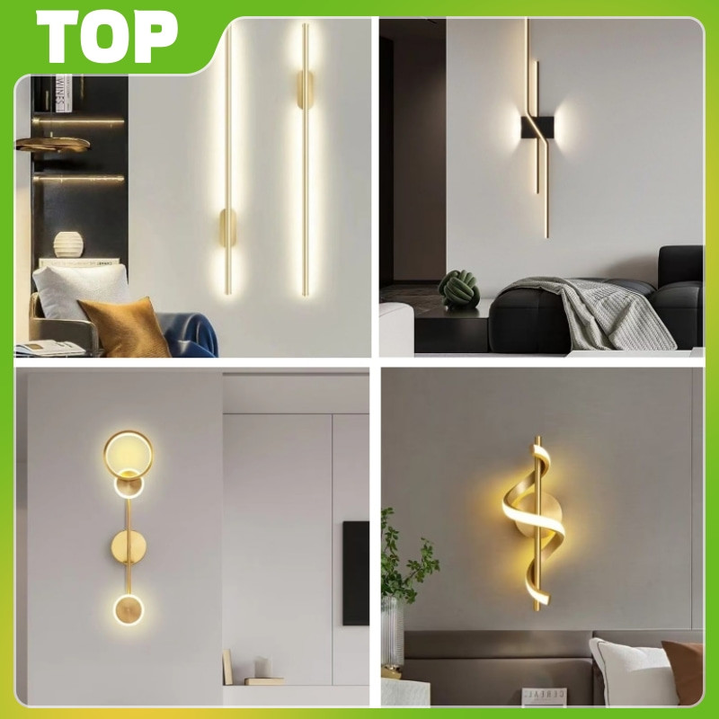 Top_Lighting Lampu Kamar Aesthetic Hias Ruang Tamu Dinding Led Modern Lampu Wall Moulding Tidur
