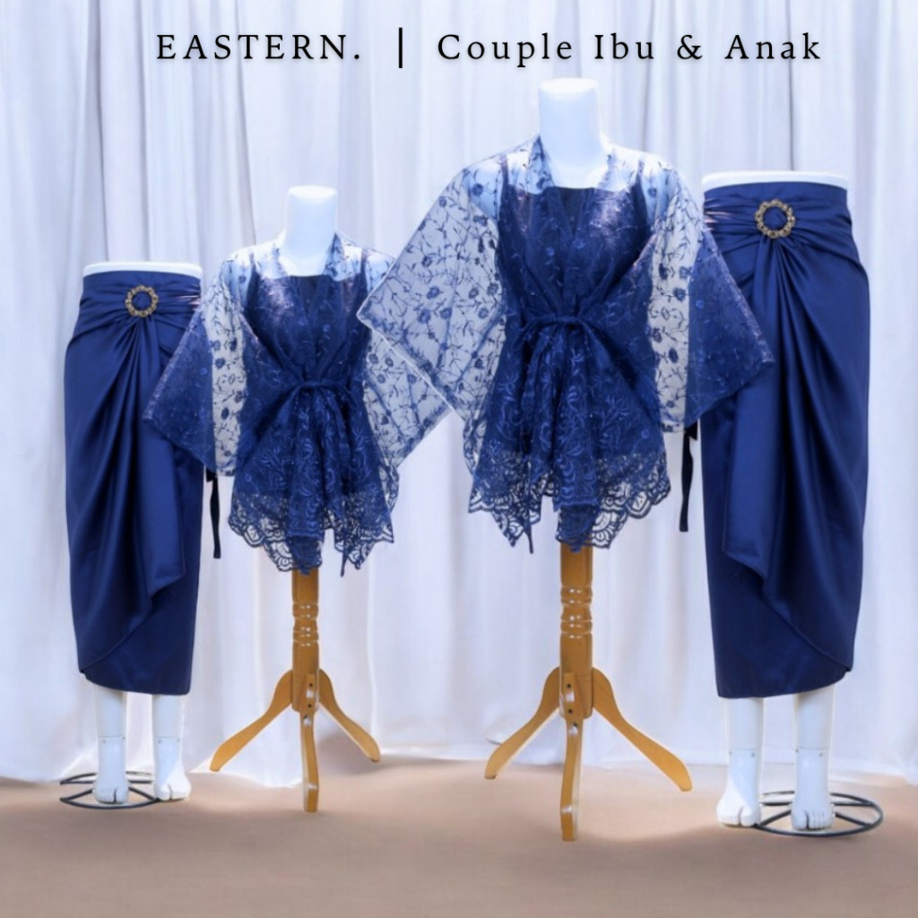 (Ibu& Anak) Kebaya Couple Ibu dan Anak Perempuan Modern Baju Kondangan Wanita Kekininan Polos