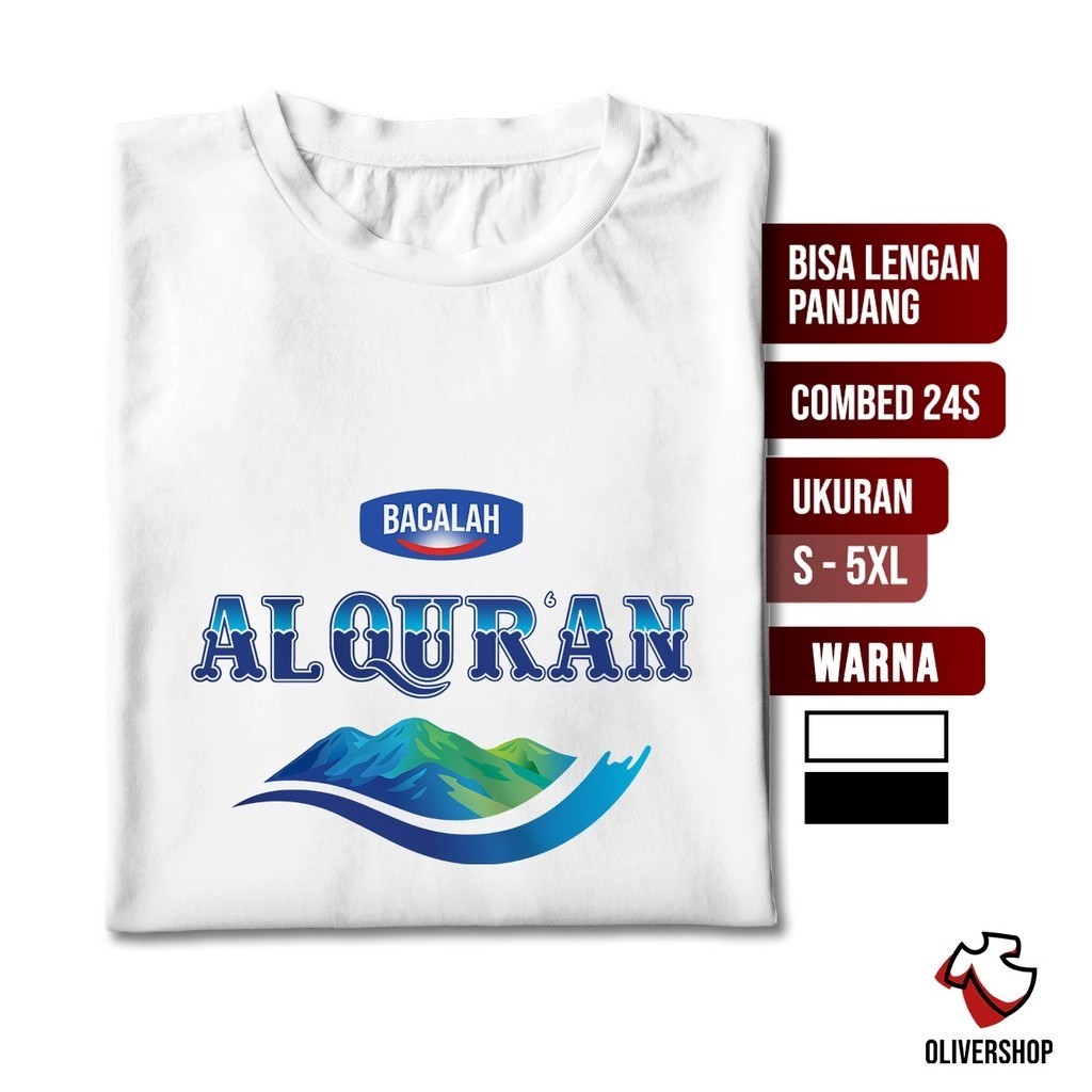 Baju Kaos Plesetan BACALAH ALQURAN - parodi merek brand logo kata kata tulisan lucu unik dewasa anak