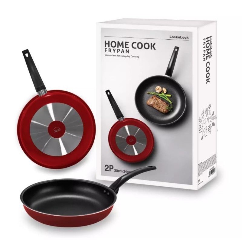 LocknLock frypan teflon wajan set isi 2 24cm 20cm caf2420 s2 lock n lock