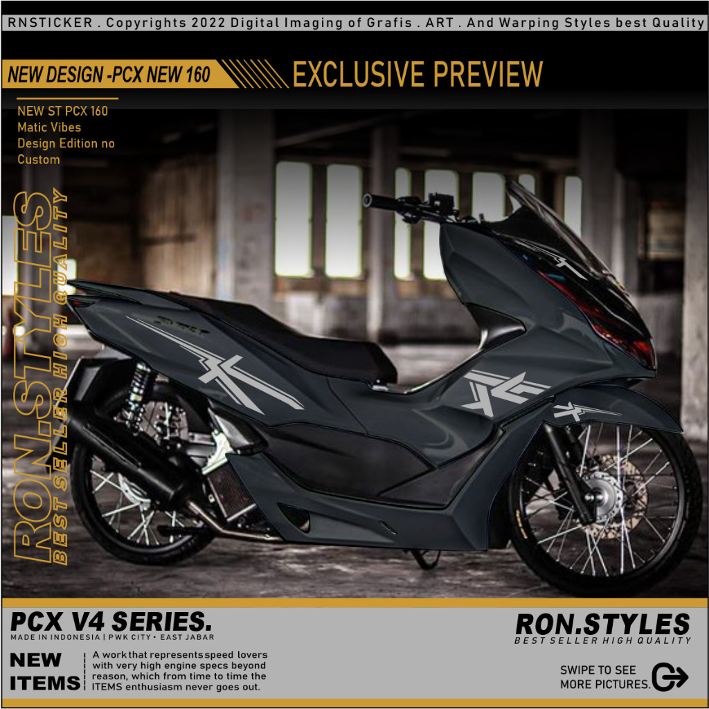 CUTTING STICKER STRIPING VARIASI ALL NEW PCX 150 STRIPING VARIASI PCX 160 STIKER PCX 160 LIS BODY PC