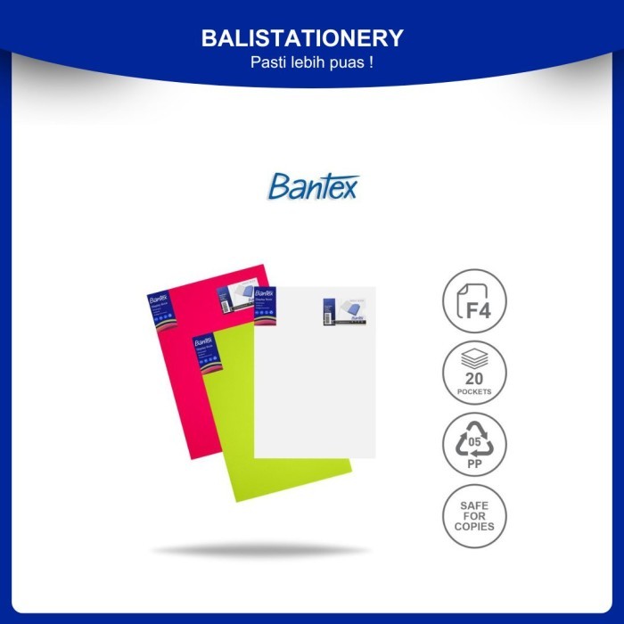 

Display Book Folio/F4 Clear Holder 20 Pockets Bantex