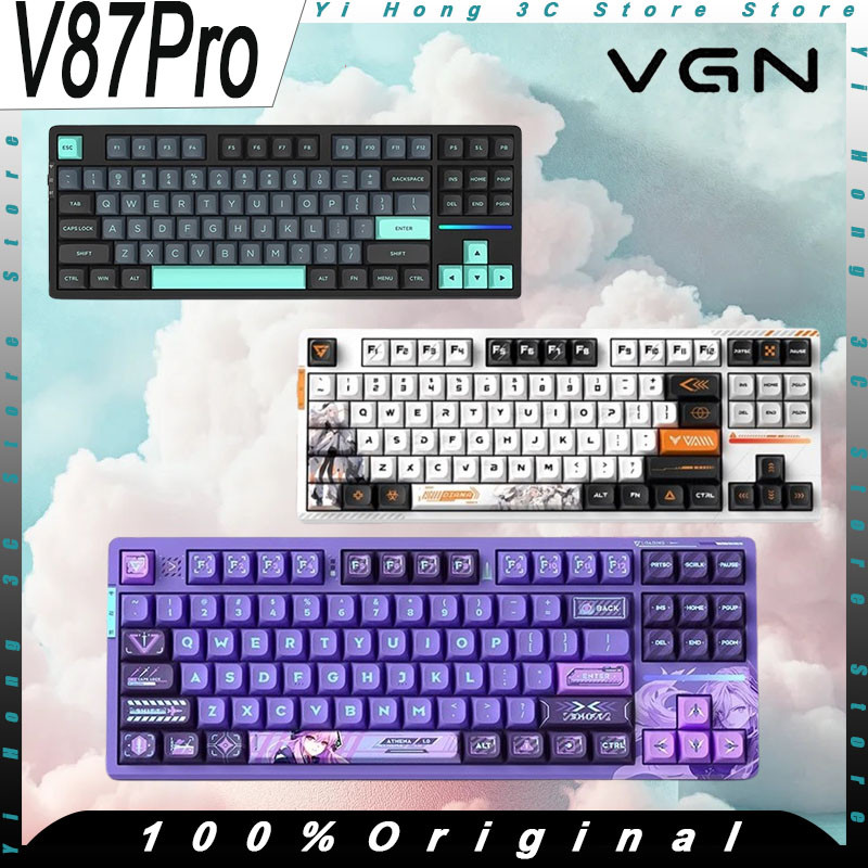 VGN V87PRO Mechanical Keyboard Wireless Tri-Mode Hot Swap Gasket RGB Low latency Customized PC Espor