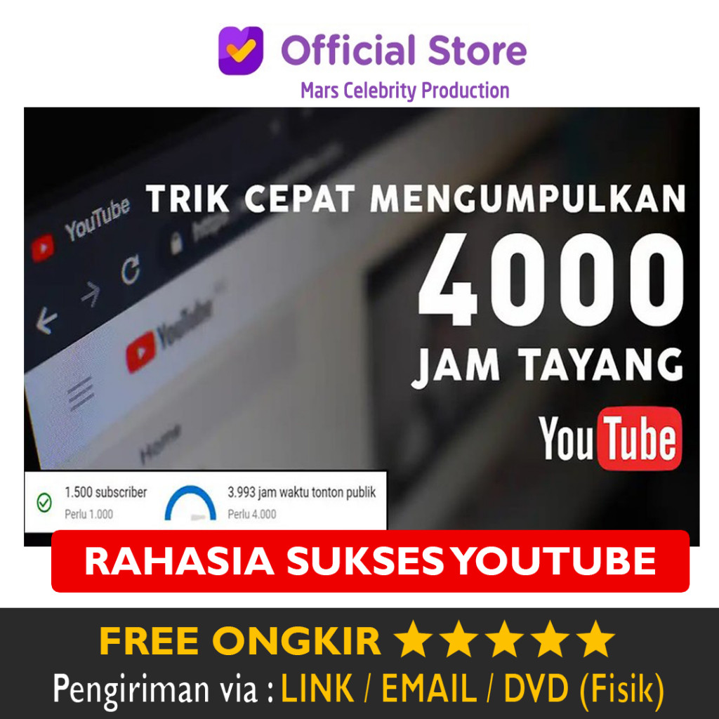 Tutorial Rahasia Cara Cepat Mendapatkan 4000 Jam Tayang & Subscriber Youtube untuk Monetisasi YT Mon