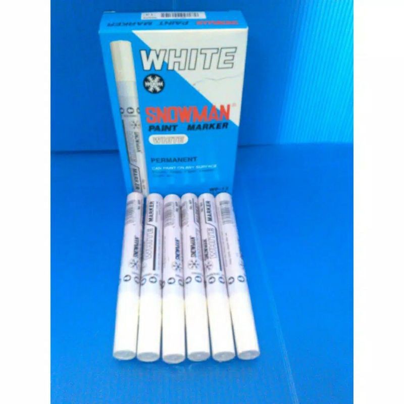 

SNOWMAN Spidol White marker Putih permanent ink sedang 1Pcs saja