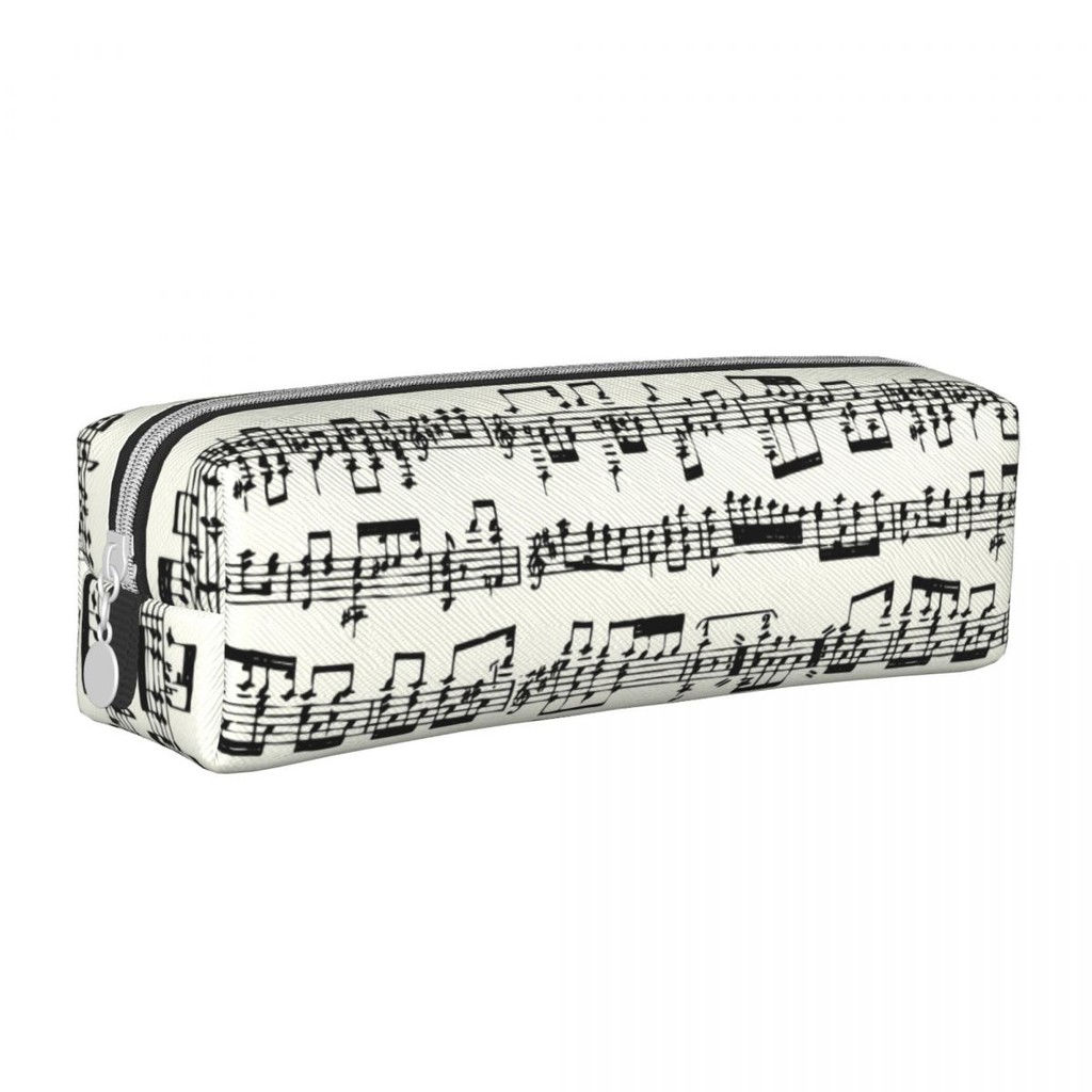 

Sheet Music On Ivory Pencil Case Lovely Musical Notes Pen Box Bags for Student Large Storage Students School Gifts Pencil Box