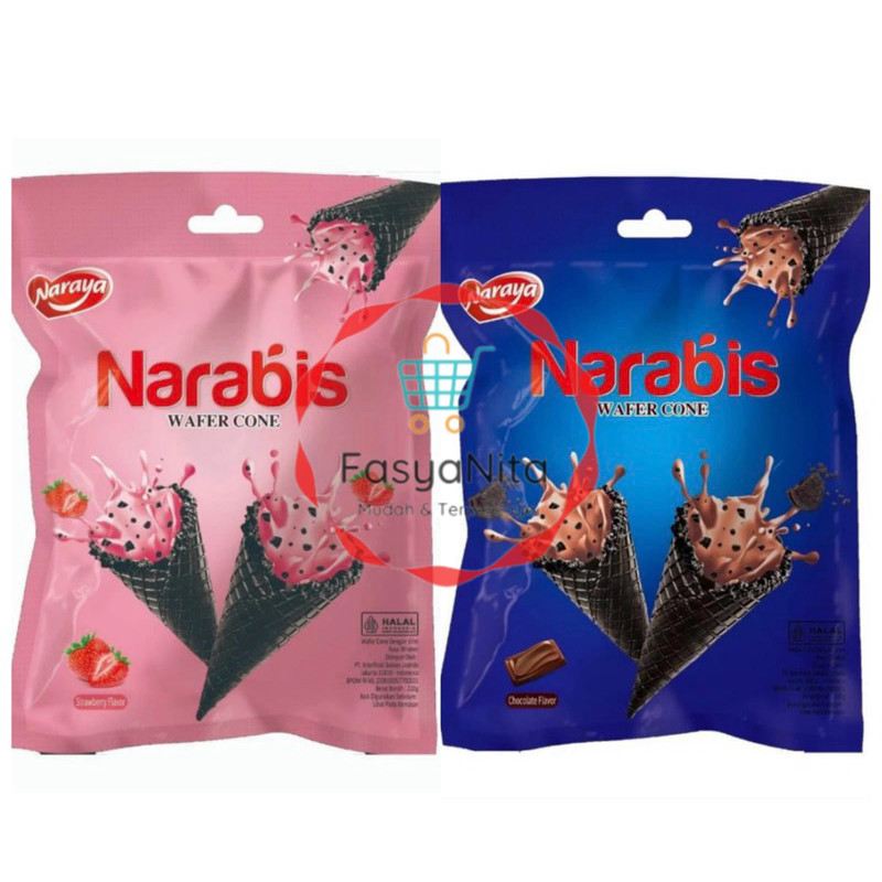 

NEW!! Narabis Wafer Cone Cream Chocolate Strawberry Kemasan 220g - Fasyanita Denpasar
