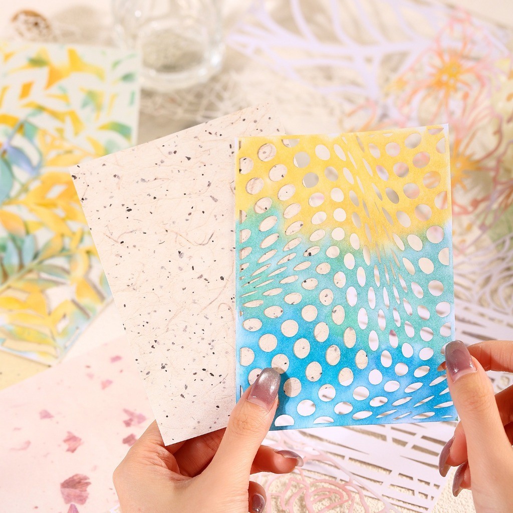 

[Gongjin] 20pcs Deco Paper dan Pattern Maker Paper AP Scrapbook Bujo Kertas Dekorasi Cetakan Stempel