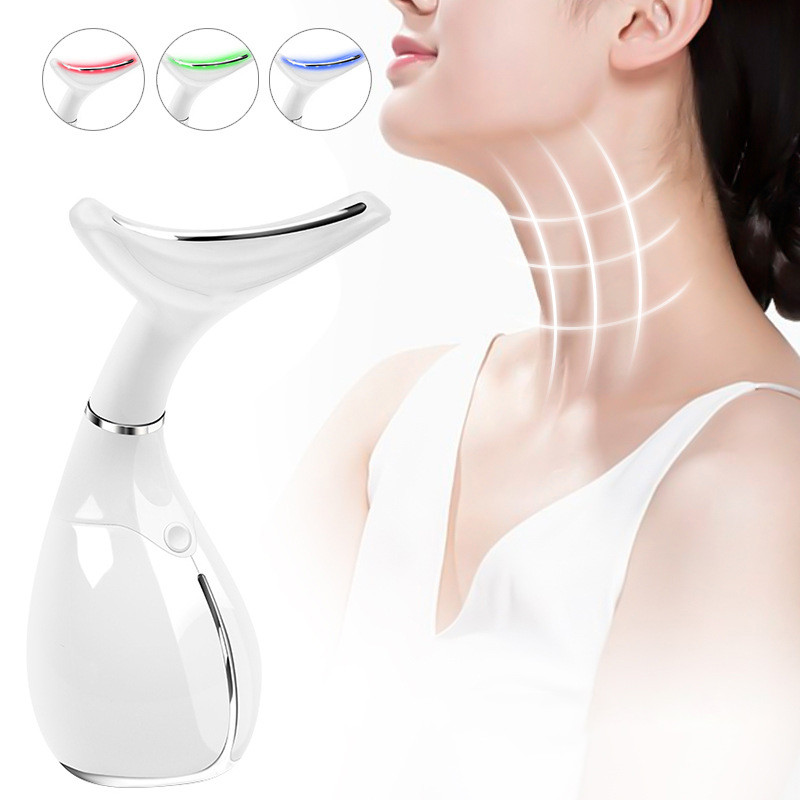 Neck Lift Massager LED Photon Therapy Vibrating Skin Tightening Beauty Reduction Double Chin AntiWri