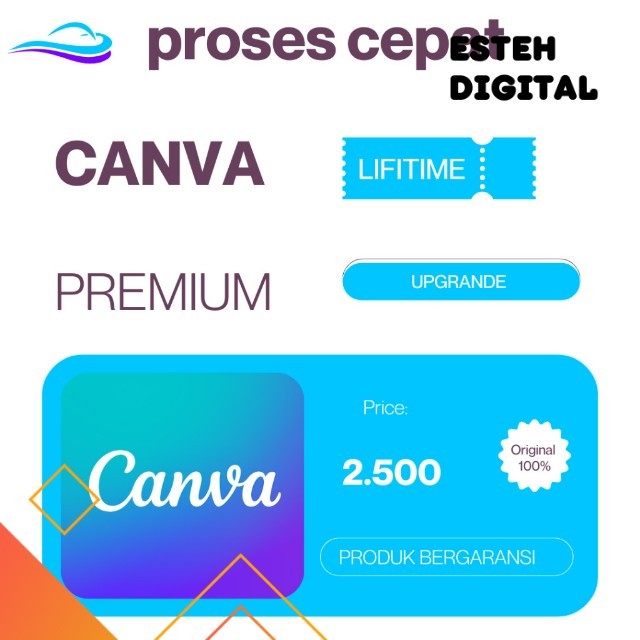 Lifetime canva termurah di shopee ES TEHH