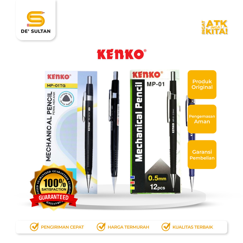 

KENKO PENSIL MEKANIK/ MECHANICAL PENCIL MP-01/MP-01TG (1LSN/ 12PCS)