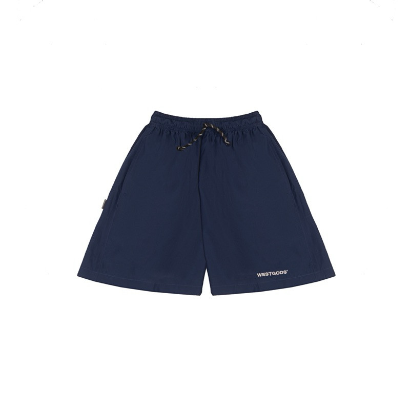 WESTGODS - Celana Boardshort Boxer Santai Bahan Parasut Pria Wanita Navy