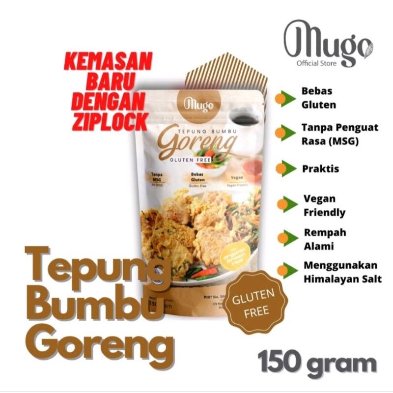 

MUGO TEPUNG BUMBU GLUTEN FREE 150GR - UNTUK GORENGAN BAKWAN TEMPE TAHU