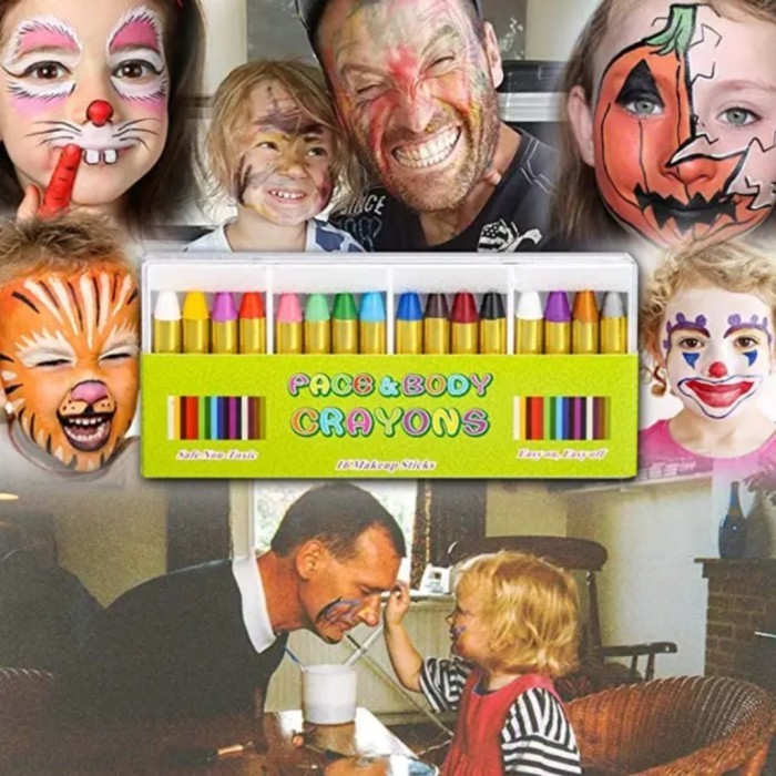 

16 Warna Crayon wajah dan badan Face painting anak make up kid crayon