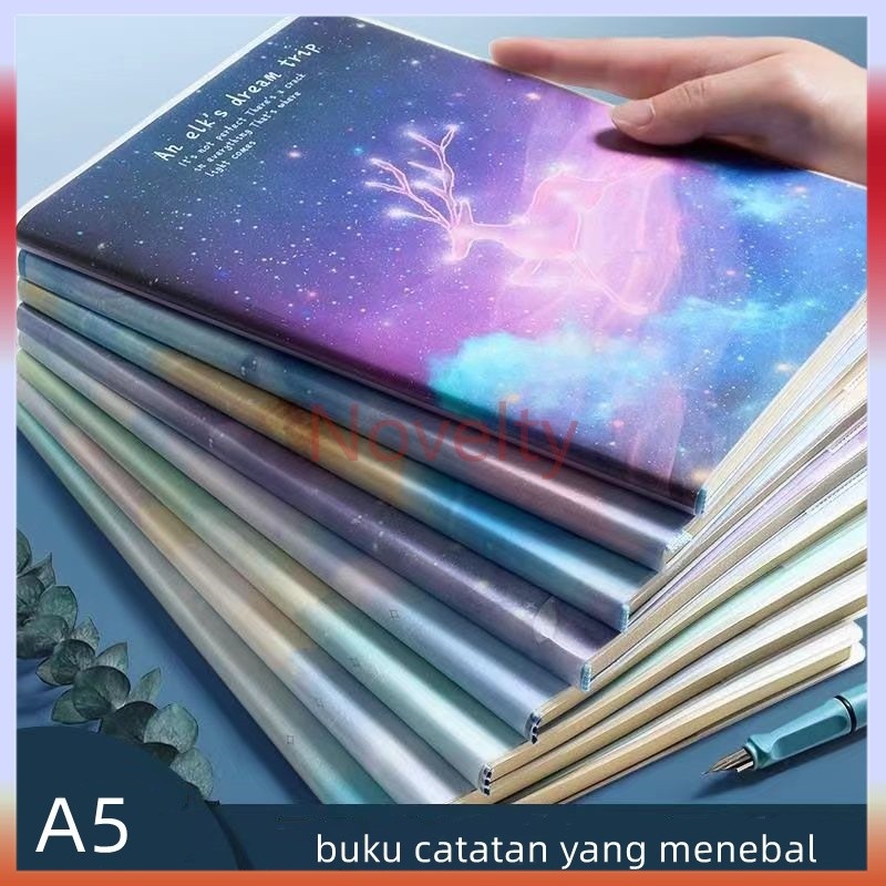 

Novelty Buku catatan A5 sampul PVC/buku catatan sekolah sampul karet tebal isi 56 lembar