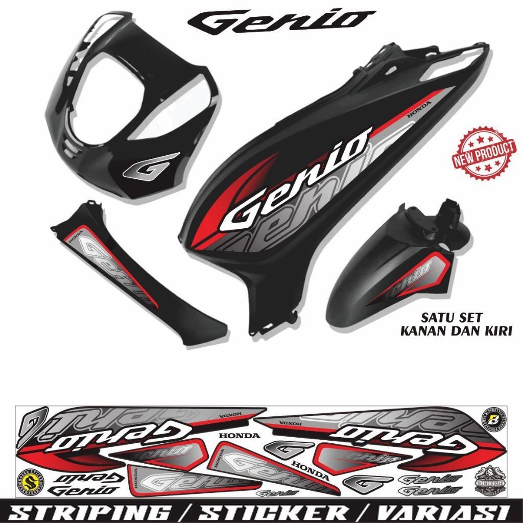 VARIASI STIKER STRIPING MOTOR HONDA GENIO simple variasi