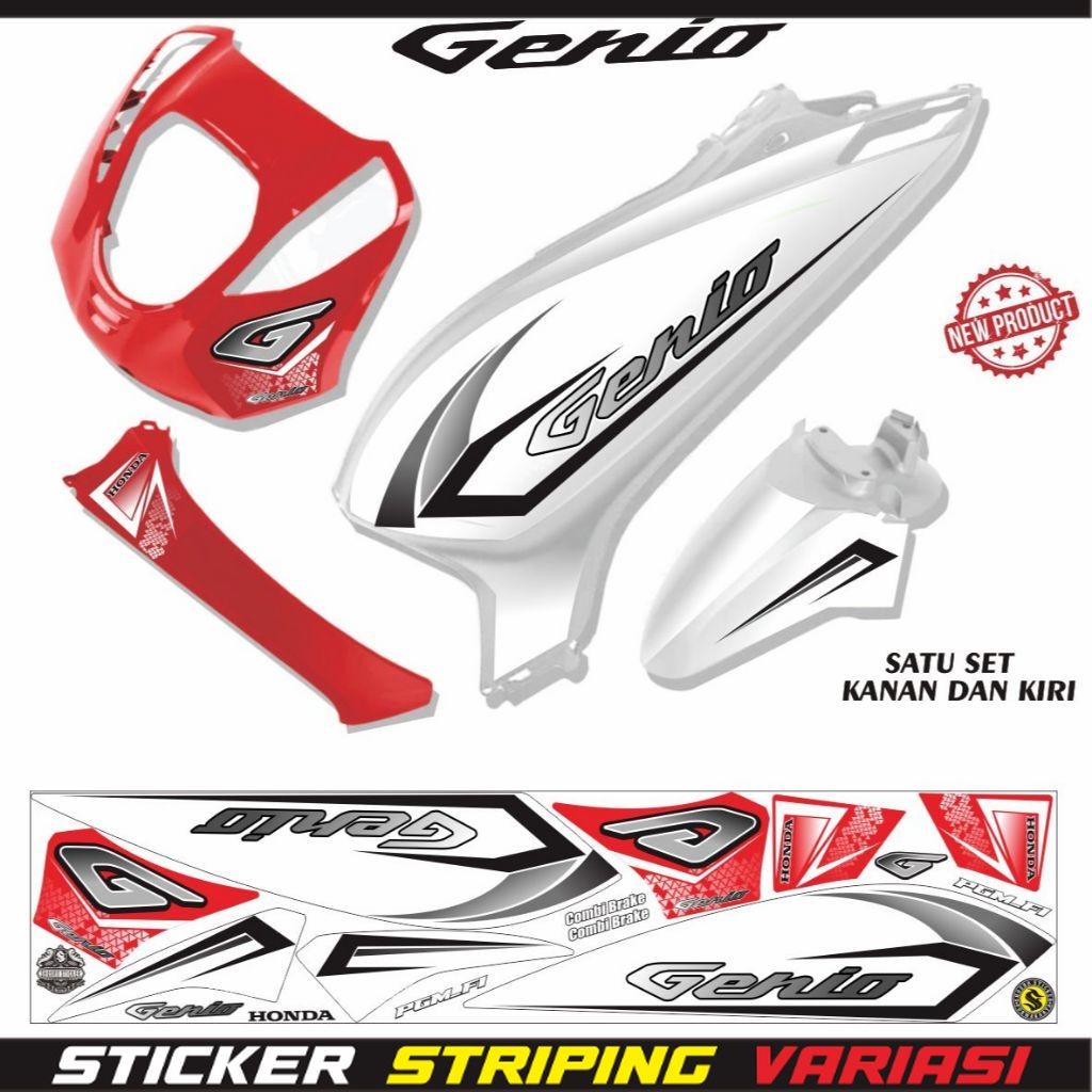 STIKER MOTOR STRIPING MOTOR GENIO / STRIPING GENIO VARIASI STIKER