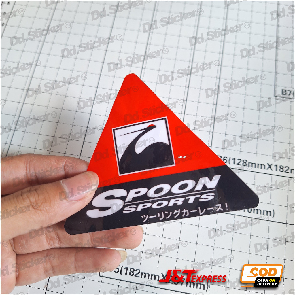 stiker spoon sports segitiga JDM