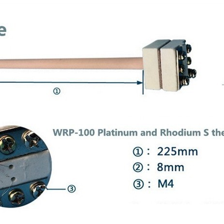 WRP-100 Type S Thermocouple 0 - 1600C Platinum dan Rhodium