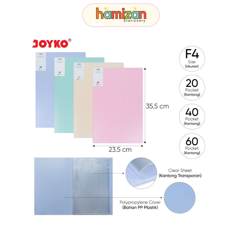 Document Keeper Folio 20 L / Clear Holder Folio / Map Kantong DK-B20F4 / Folder / Organizer Plastik 