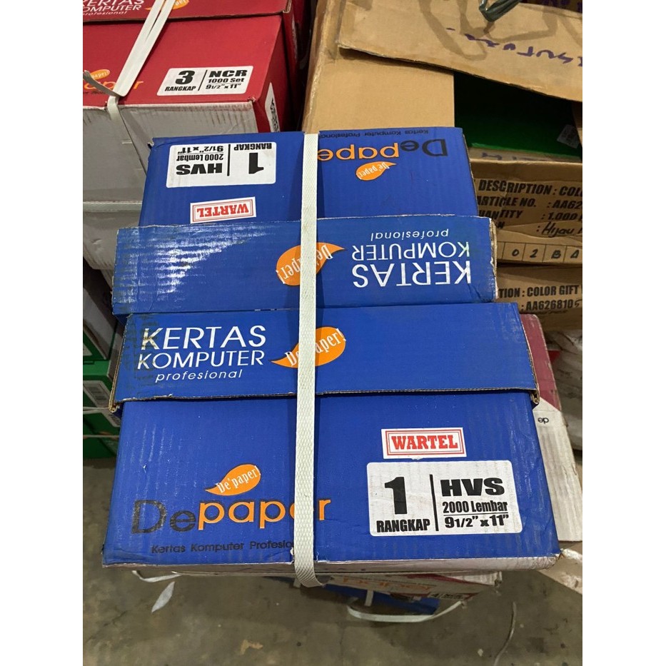 

Continuous Form Depaper 9.5 x 11 1 Ply Wartel (dibagi 4)/ Kertas NCR