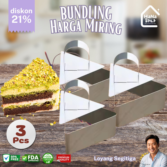 

Jual Loyang Brownies Bongkar Pasang Cheese Cake Bentuk Segitiga Set 3 Pcs - Cetakan Kue Bolu Mini