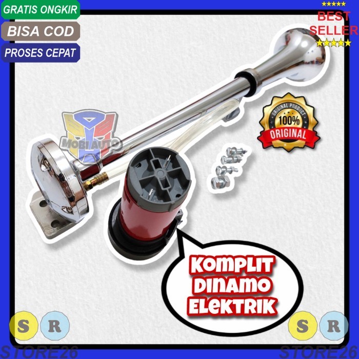 (MA) Klakson Angin Terompet 1 Corong + Dinamo Elektrik 24 Volt