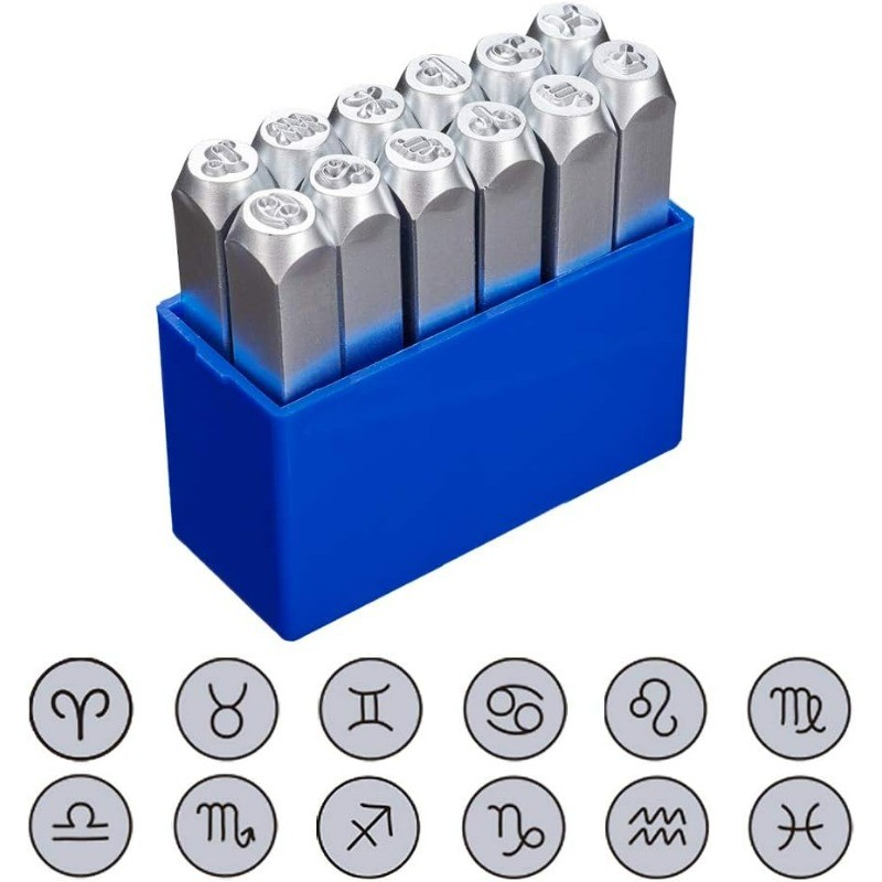 

Constellations Theme Design Metal Stamp Punch with Tool Case for Jewelry Leather Wood Stamping