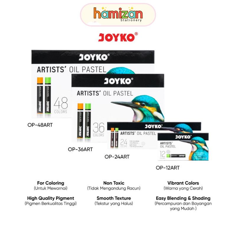

Artists Oil Pastel / Krayon Minyak / Crayon Artis Joyko OP-12ART Colors 12 Warna / 24 Warna OP-24ART / 36 Warna OP-36ART / 48 warna OP-48ART / Artists Oil Pastel Krayon Minyak Joyko OP-ART Warna Colors Murah Berkualitas