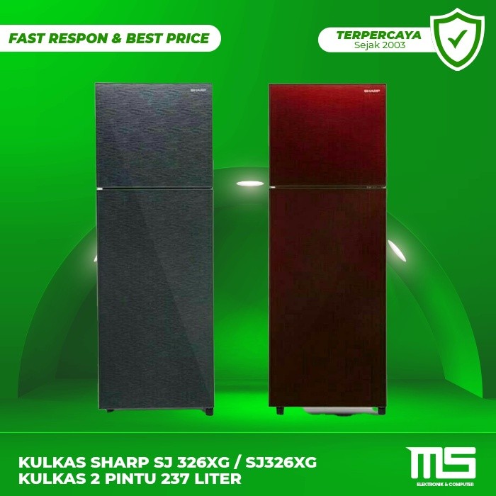 Kulkas Sharp SJ 326XG / SJ326XG Kulkas 2 Pintu 237 Liter