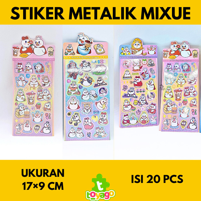 

Stiker metalik mixue/stiker metalik besar karakter mixue isi 20 Pcs grosir murah (stiker metalik besar py 3665 toyago toys)