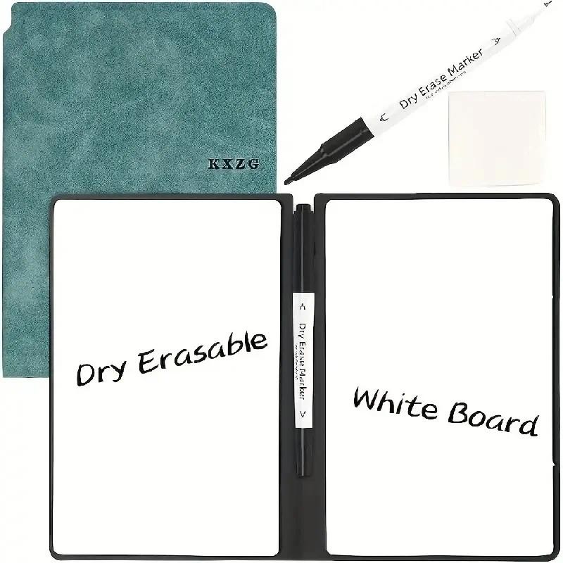 

A5 Whiteboard Notebook Portable Dry Erase Board PU Cover Erasable Handheld White Board Reusable Drawing Notebook Easel Pad