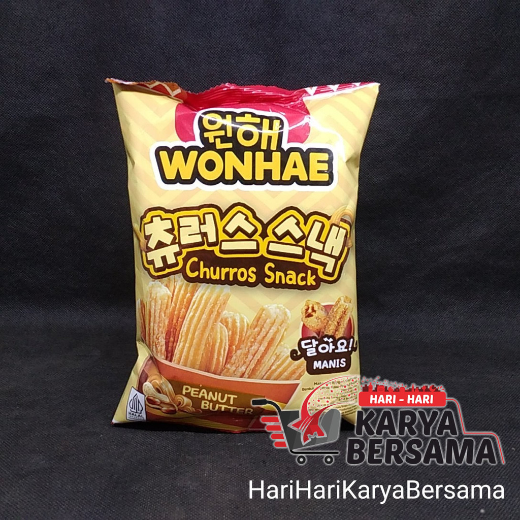 

MAKANAN RINGAN SNACK WONHAE CHURROS SNACK PEANUT BUTTER 60GR