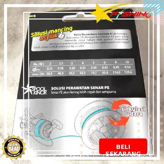 Benang PE SAMSON X12 500M by Relix Nusantara Senar Pancing - PE 4